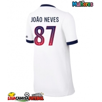 Camisa de Futebol Paris Saint-Germain Joao Neves #87 Equipamento Secundário Mulheres 2026-27 Manga Curta